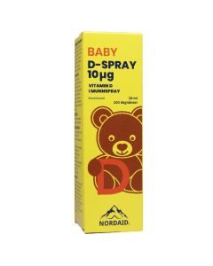 Nordaid D-Spray Baby 10&mu;g vitamin D munnspray 30ml.