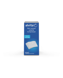 Alvita Non-Woven Usterile Kompresser 5cm x 5cm 100stk