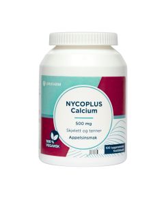 Nycoplus Calcium 500mg tyggetabletter med appelsinsmak 100 stk