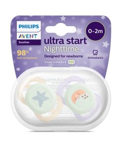 Philips Avent Ultra Start Night 0-2m Purple/Orange 2stk