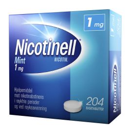 Nicotinell 1 mg sugetabletter for røykeslutt mint 204 stk