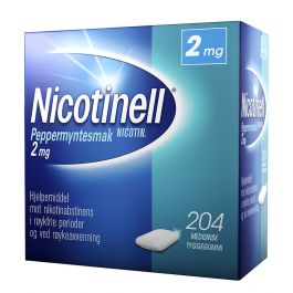Nicotinell 2mg tyggis for røykeslutt Peppermyntesmak 204 stk