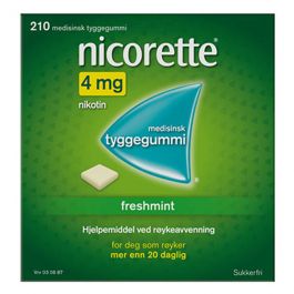 Nicorette freshmint tyggegummi 4 mg 210 stk