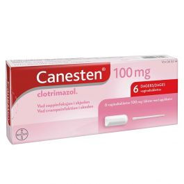 Canesten vaginaltabletter med applikator, 100 mg, for 6 dagers behandling