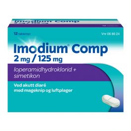 Imodium Comp tabletter 2/125MG 12 stk