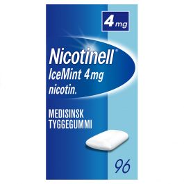 Nicotinell 4mg tyggis for røykeslutt Icemint 96 stk