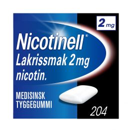 Nicotinell 2mg tyggis for røykeslutt Lakris 204 stk