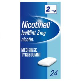 Nicotinell 2mg tyggis for røykeslutt Icemint 24 stk
