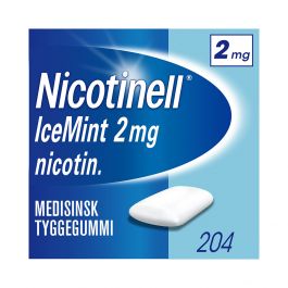 Nicotinell 2mg tyggis for røykeslutt Icemint 204 stk