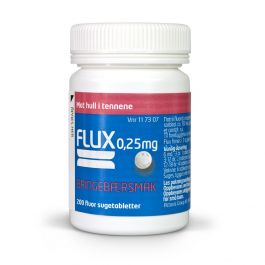Flux sugetablett bringebær 0,25 mg 200 stk