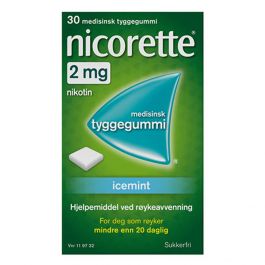 Nicorette icemint tyggegummi 2 mg 30 stk