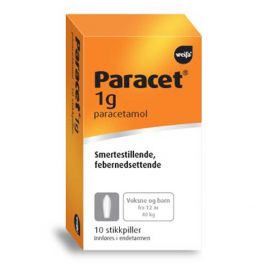 Paracet stikkpille 1g 10 stk