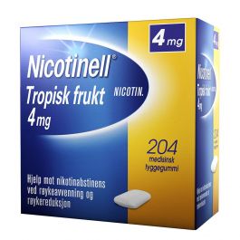 Nicotinell 4mg tyggis for røykeslutt Tropisk frukt 204 stk