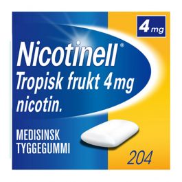 Nicotinell 4mg tyggis for røykeslutt Tropisk frukt 204 stk