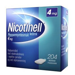 Nicotinell 4mg tyggis for røykeslutt Peppermyntesmak 204 stk