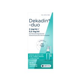 Dekadin-duo 2 mg/ml/0,5 mg/ml munnspray, oppløsning med mentolsmak, 30 ml