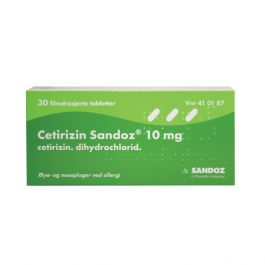 Cetirizin Sandoz tabletter 10 mg 30 stk