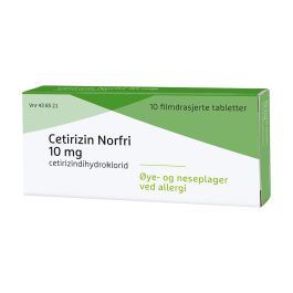 Cetirizin Norfri 10 mg filmdrasjerte tabletter 10stk