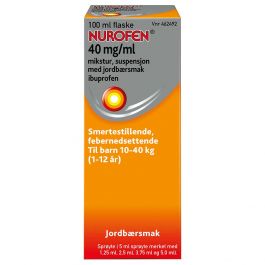 Nurofen mikstur jordbær 40 mg/ml 100 ml