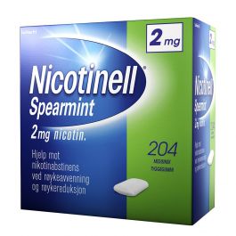 Nicotinell 2mg tyggis for røykeslutt Spearmint  204 stk