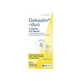 Dekadin-duo 2 mg/ml + 0,5 mg/ml munnspray, 30 ml, oppløsning med sitronsmak