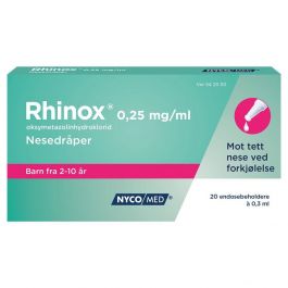Rhinox nesedråper 0,25 mg/ml stk 20 x 0,3 ml