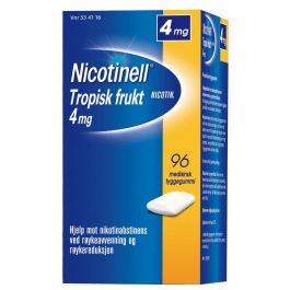 Nicotinell 4mg tyggis for røykeslutt Tropisk frukt 96 stk