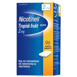 Nicotinell 2mg tyggis for røykeslutt Tropisk frukt 96 stk