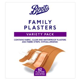 Boots Family Plasters Variety Pack, 62stk