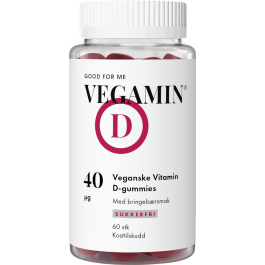 Good For Me Vegamin D Bringebær 40 µg vitamin D (sukkerfri) 60 stk