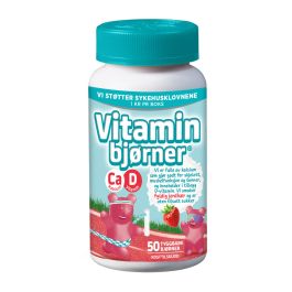 Vitaminbjørner Kalsium + D-vitamin med jordbærsmak 50 stk