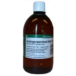 Hydrogenperoksid NAF 3% konsentrat til gurglevann 500 ml