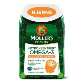 Möller's Pharma Hjerne Høykonsentrert Omega-3 kapsler 80 stk