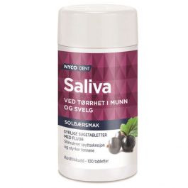 Nycodent Saliva sugetablett med solbærsmak 100 stk