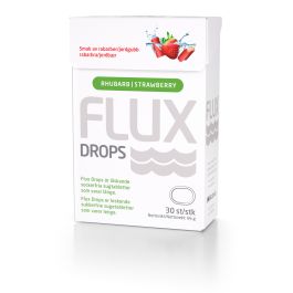 Flux Drops SugetablettJordbær/Rabarbra 30 stk