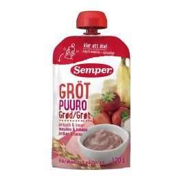 Semper Spiseklar Grøt Jordb&Ba 120G