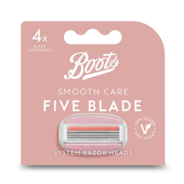Boots Smooth Care 5 Blade System Razor Refill Cartridges 4pk