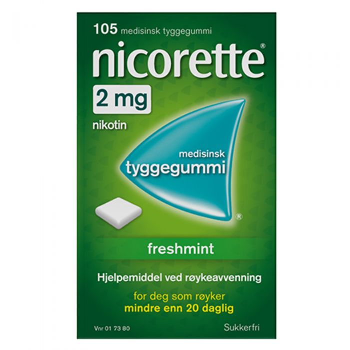 Nicorette freshmint tyggegummi 2 mg 105 stk