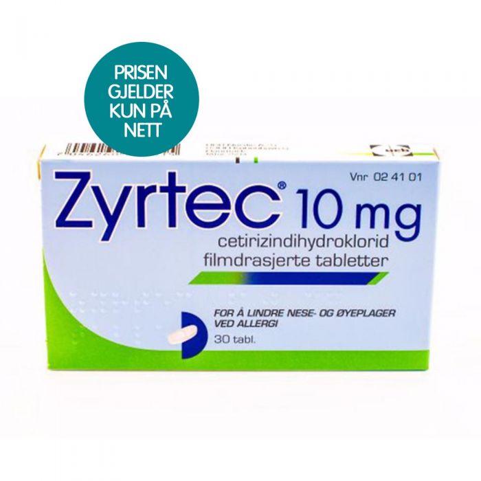 Zyrtec tabletter 10 mg 30 stk
