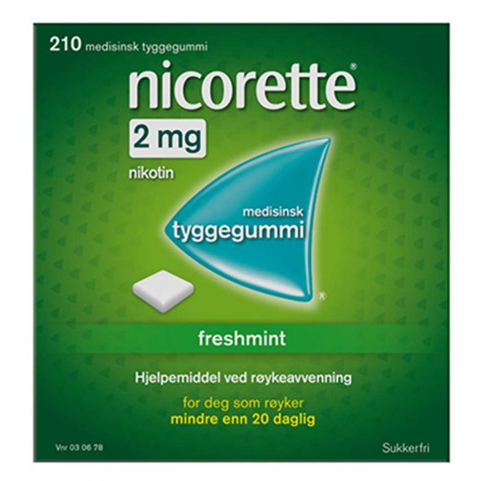 Nicorette freshmint tyggegummi 2 mg 210 stk