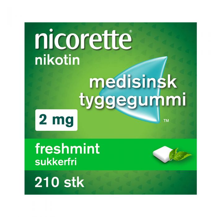 Nicorette freshmint tyggegummi 2 mg 210 stk
