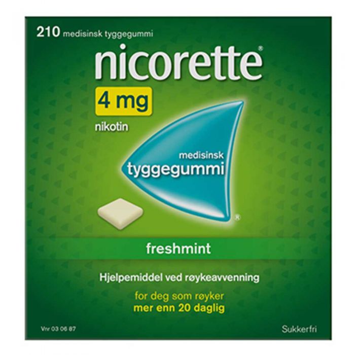 Nicorette freshmint tyggegummi 4 mg 210 stk