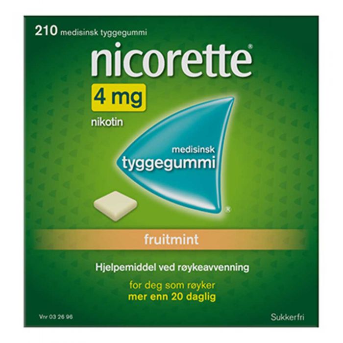 Nicorette fruitmint tyggegummi 4mg 210stk