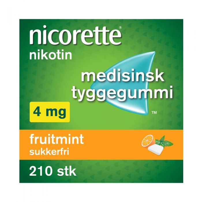 Nicorette fruitmint tyggegummi 4mg 210stk