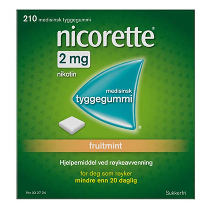 Nicorette fruitmint tyggegummi 2mg 210stk