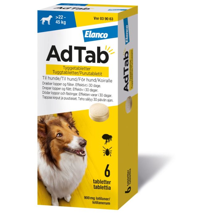 AdTab tyggetablett 900mg til hund (22-45kg), 6 stk.