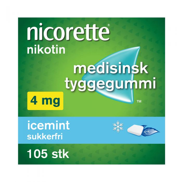 Nicorette icemint tyggegummi 4 mg 105 stk