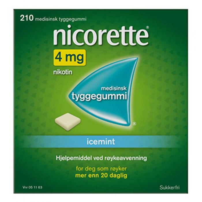 Nicorette icemint tyggegummi 4 mg 210 stk