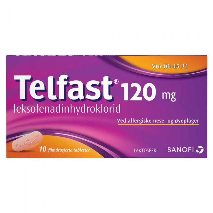 Telfast tabletter 120 mg 10 stk