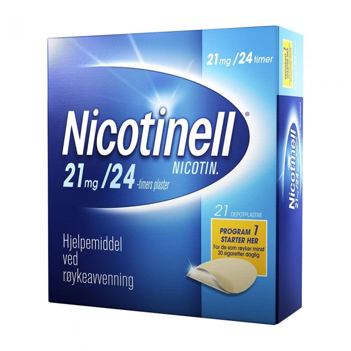 Nicotinell 21 mg depotplaster for røykeslutt 21 stk